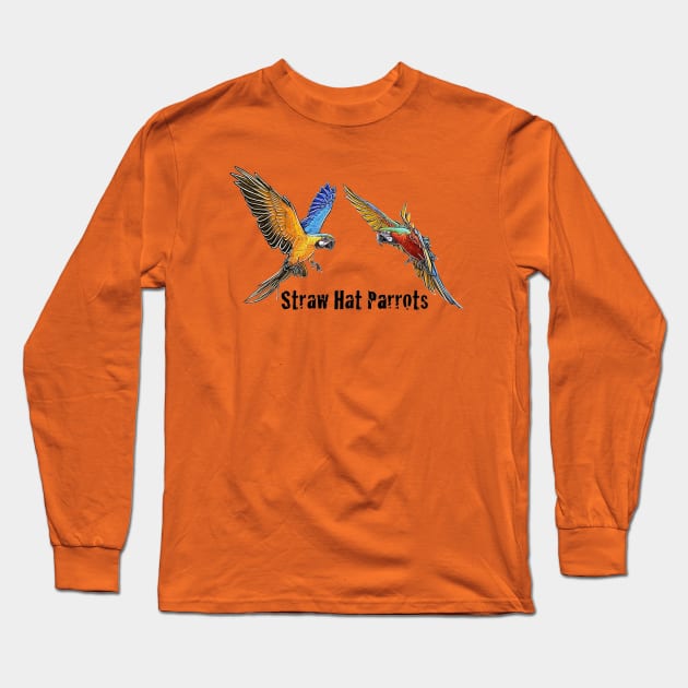 Straw Hat Parrots Luffy and Zoro: Color Long Sleeve T-Shirt by Straw Hat Parrots